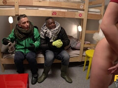 素人, デカパイ, 黒人, フェラチオ, チェコ, ヨーロピアン, 開帳, 三人