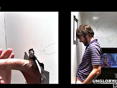 素人, フェラチオ, 顔射, ゲイ, のぞき穴, 手コキする, フェラする
