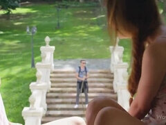 Schattig, 1 man 2 vrouwen, Likken, Twee staartjes, Kut duiken, Geschoren, Tiener, Tieten likken