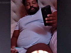 Daddy Bear Plays with Covered Cock on Live