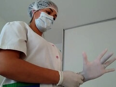Leie, Grosser arsch, Braunhaarige, Spermaladung, Arzt, Handschuhe, Latina, Krankenschwester