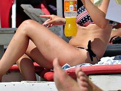 Kont, Strand, Badpak, Hd, Tiener, String, Bekijker