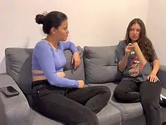 Enthousiasteling, Blond, Universiteit, Man die toekijkt, Hd, Lesbisch, Zusters, Taboe