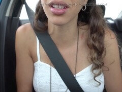 Titty fucking, big boobs car, cumming in mom