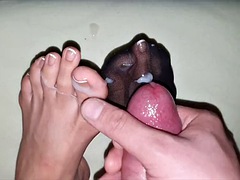 Compilation, Tir de sperme, Pieds, Fétiche, Nylon