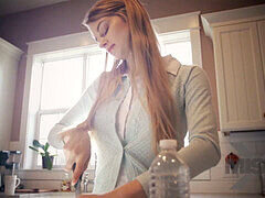 デカチン, フェラチオ, 中出し, 手コキする, オナニー, ティーン