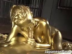 Japan stunner providing a quality and golden blowjob in basement
