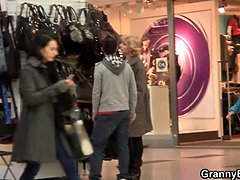 He picks up mature blonde for play