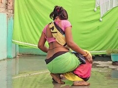 18, 叔母, 浴室, 車, 大学生, インド人, 秘密の, トイレ