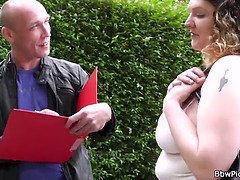 Curly bbw seduced and fucked by stranger