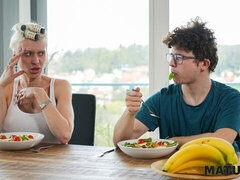 デカ尻, デカチン, デカパイ, ブロンド, フェラチオ, チン, 淫乱熟女, オッパイの