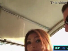 Uber-cute Thai COUGAR picked up in a restaurant by 2 insane Farang dudes