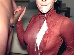 素人, フェラチオ, 茶髪の, 気狂い, イく瞬間, 顔射, Hd