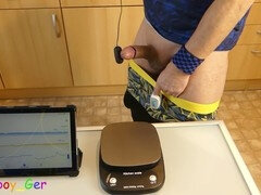 Dirty cock fun with forearm and vibrator plus pulse checks in the kitchen