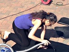 Amateur, Voiture, Nue, Enceinte, Voyeur