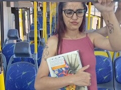 Mamada, Brasileñas, Autobús, Masturbación, Público