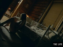 Grote mammen, Bruinharig, Rondborstig, Erotisch, Vrouw, Hd, Dikke tepels, Alleen