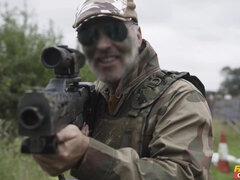 Paintballers Max Deeds & big tits redhead mom Alexxa Vice in interracial reality sex