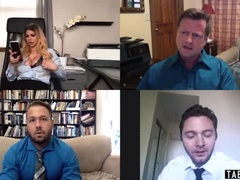 Big Boobs MILF Brooklyn Chase Surprised in Video Chat at Work