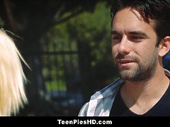 Rubia, Mamada, Tetona, Estilo perrito, Hd, Orgasmo, Pequeña, Adolescente