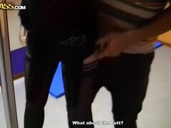 アナル, 茶髪の, Hd, ヒール, ピアス, ストッキング, 三人