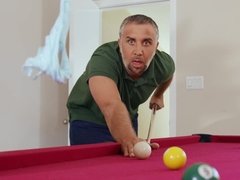 Grote kont, Grote mammen, Bruinharig, Voeten, Man, Slipje, Biljart, Nat