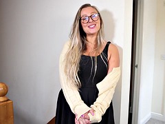 デカパイ, ブロンド, ラティーナ, オナニー, 一人, オッパイの