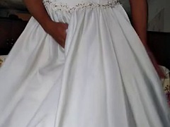 Leie, Kleid, Lingerie, Masturbation, Im freien, Satin, Transfrau, Solo