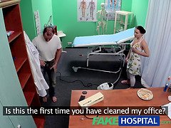 Real dirty nurse in uniform can't resist patient's doggystyle desires in fake hospital