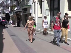 素人, お尻, ビーチ, 気狂い, 露出狂, ヌード, 公共, オマンコ