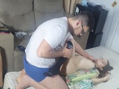 18 años, Amateur, Universidad, Pareja, Papá, Gafas, Casero, Calcetines