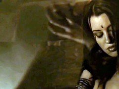 美人, 茶髪の, インド人, マッサージ, 淫乱熟女