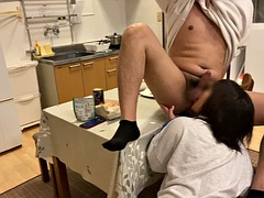 Enthousiasteling, Aziatisch, Vriendje, Universiteit, Hardcore, Japaans, Kort haar, Tieten likken