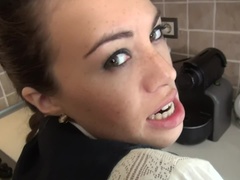 Morena, Vestidas, Muñeca, Francés, Maduro, Pequeña, Pov, Tetas