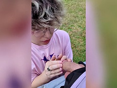 I had to give a blowjob to my bully behind the stands I even liked it true