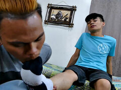 Asiatique, Sucer une bite, Mignonne, Pieds, Fétiche, Fétiche des pieds, Homosexuelle