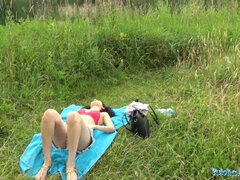 Hot Spanish amateur's pussy pounded hard outdoors for cash