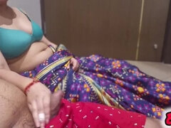 Desi Bhabhi Catches Devar Jerking Off and Fucks Him Hard in Room