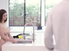 デカ尻, デカパイ, 黒人, 茶髪の, イマラチオ, ハードコア, キス, オマンコ
