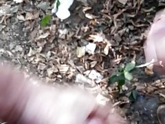 Jerking huge white monster in the woods