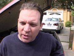 デカ尻, ブロンド, フェラチオ, 車, イく瞬間, 手コキする, ハードコア, オッパイの
