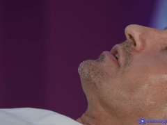 Arsch, Hundestellung, Fingern, Lecken, Massage, Öl, Muschi, Nass