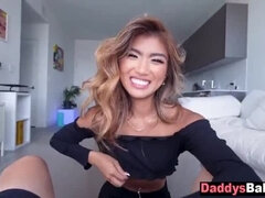 Hot Asian teen Clara Trinity fucks stepdad for money