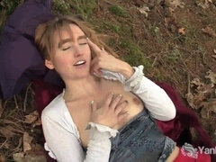 女, Hd, オナニー, 乳首, オーガズム, アウトドア, 公共, 一人