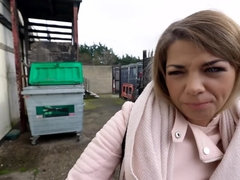 ブロンド, フェラチオ, カワイイ, お金, アウトドア