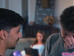 Stepmom getting turned on by her stepson and his friend