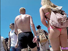 Tanned Bikini g-string hot bods Teens SPied Hidden cam beach