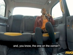 Faux taxi she is dressed in no pants when she gets the bad news.