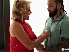 Blondine, Blasen, Hd, Reif, Milf