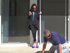 お尻, 茶髪の, イく瞬間, フェムドム, 足フェチ, なめる, 淫乱熟女